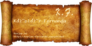 Káplár Fernanda névjegykártya